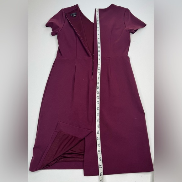 Ann Taylor All Day Ponte Knit Short Sleeve Dress Burgundy Size 2 - Picture 6 of 8
